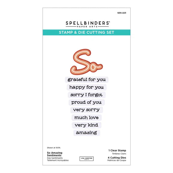So Amazing Sentiments Stamp and Die Set by Lisa Horton