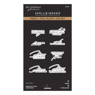 Spellbinders BP-361 Welcome Home Sentiments Press and Foil Plate  + Die Set