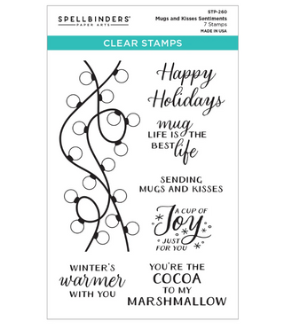 Spellbinders Mugs and Kisses Sentiments Stamp Set