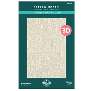 Spellbinders Number Field 3D Embossing Folder by Esther Glas
