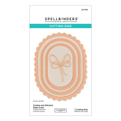 Scallop and Stitched Edge Ovals Etched Dies By Lisa Horton