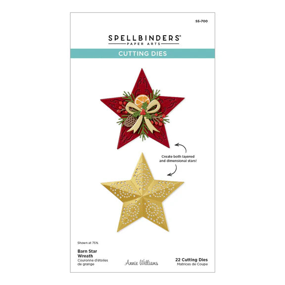 Barn Star Wreath Etched Dies by Annie Williams