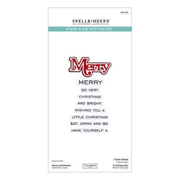 Spellbinders Merry Stamp and Die Set for Christmas Card Making