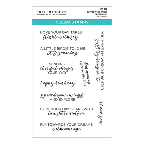 Spread Your Wings Sentiments Clear Stamp Set
