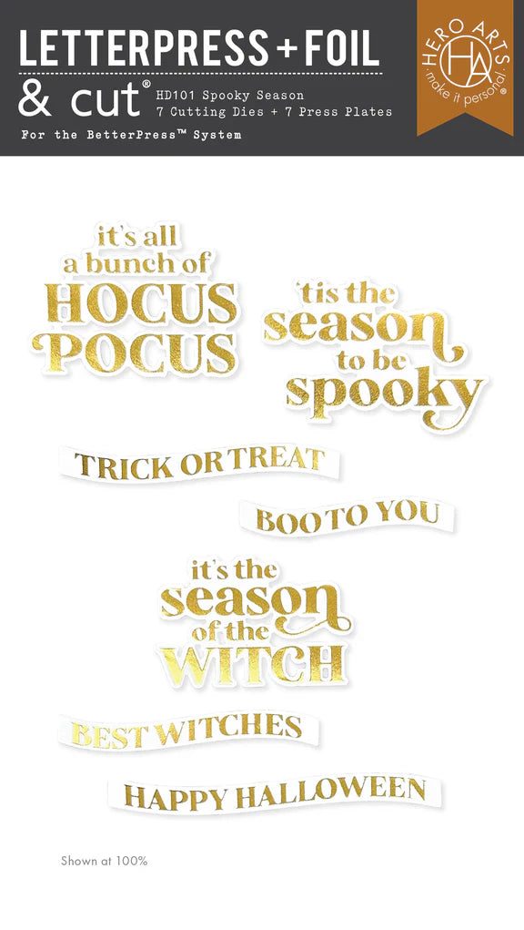 Spooky Season Letterpress + Foil & Die Set