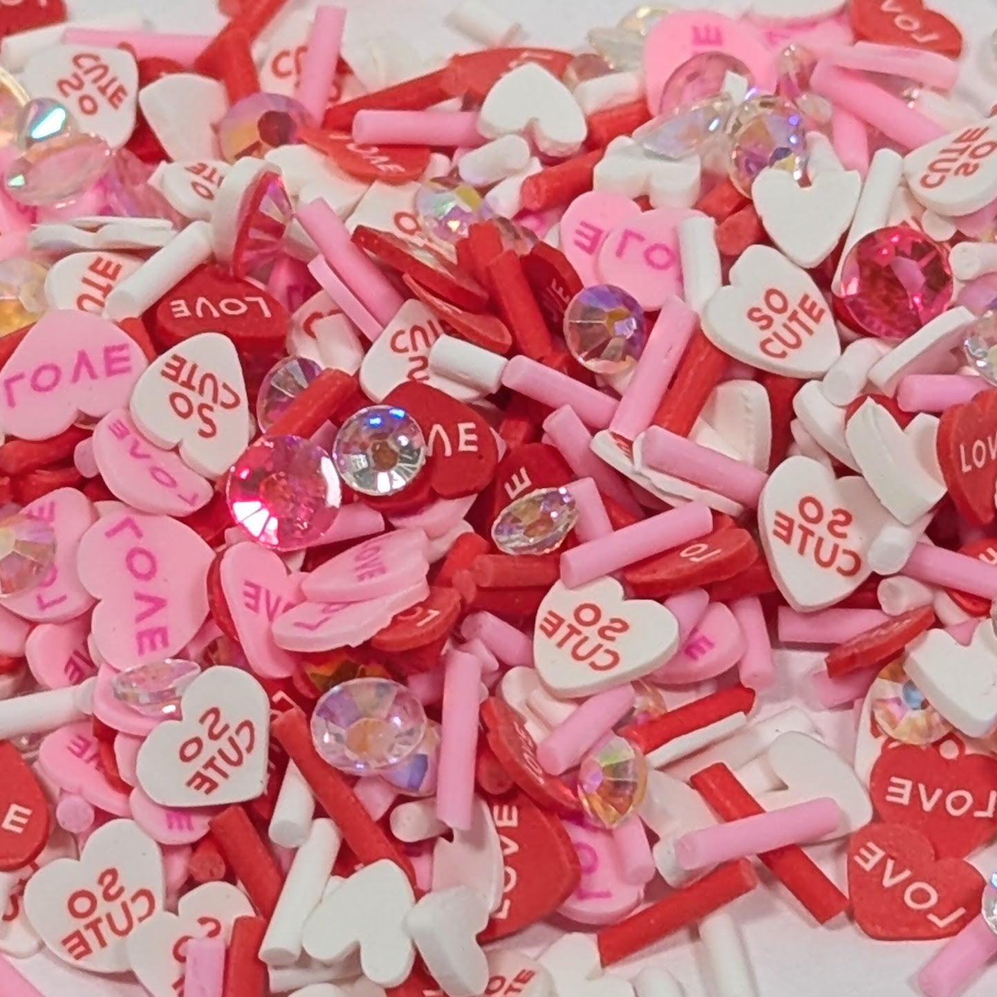 Stardust Candy Hearts Valentine Shaker Pieces for Valentines Cards