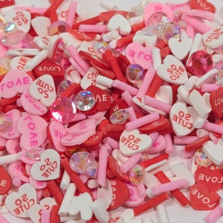 Stardust Candy Hearts Valentine Shaker Pieces for Valentines Cards