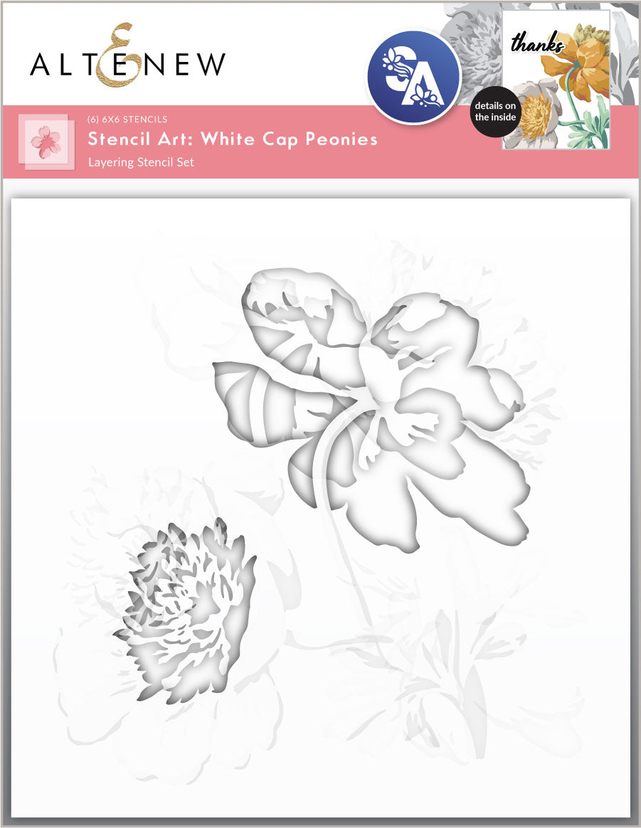 White Cap Peonies Layering Stencil Set (6 in 1)