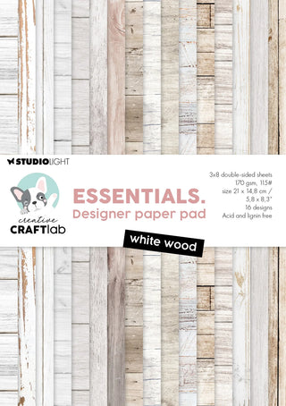 Studio Light Creative Craft Lab White Wood Patterned Paper Pad