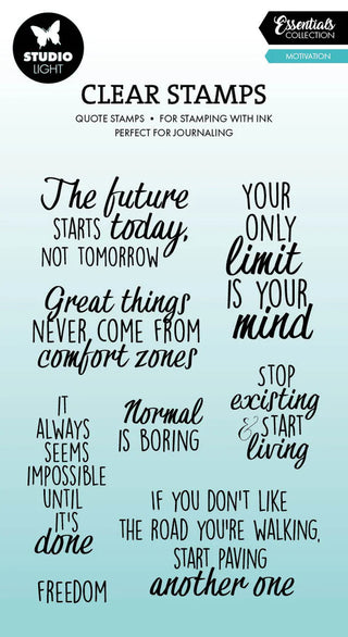 Studio Light Motivation Essentials Collection Sentiment stamp set