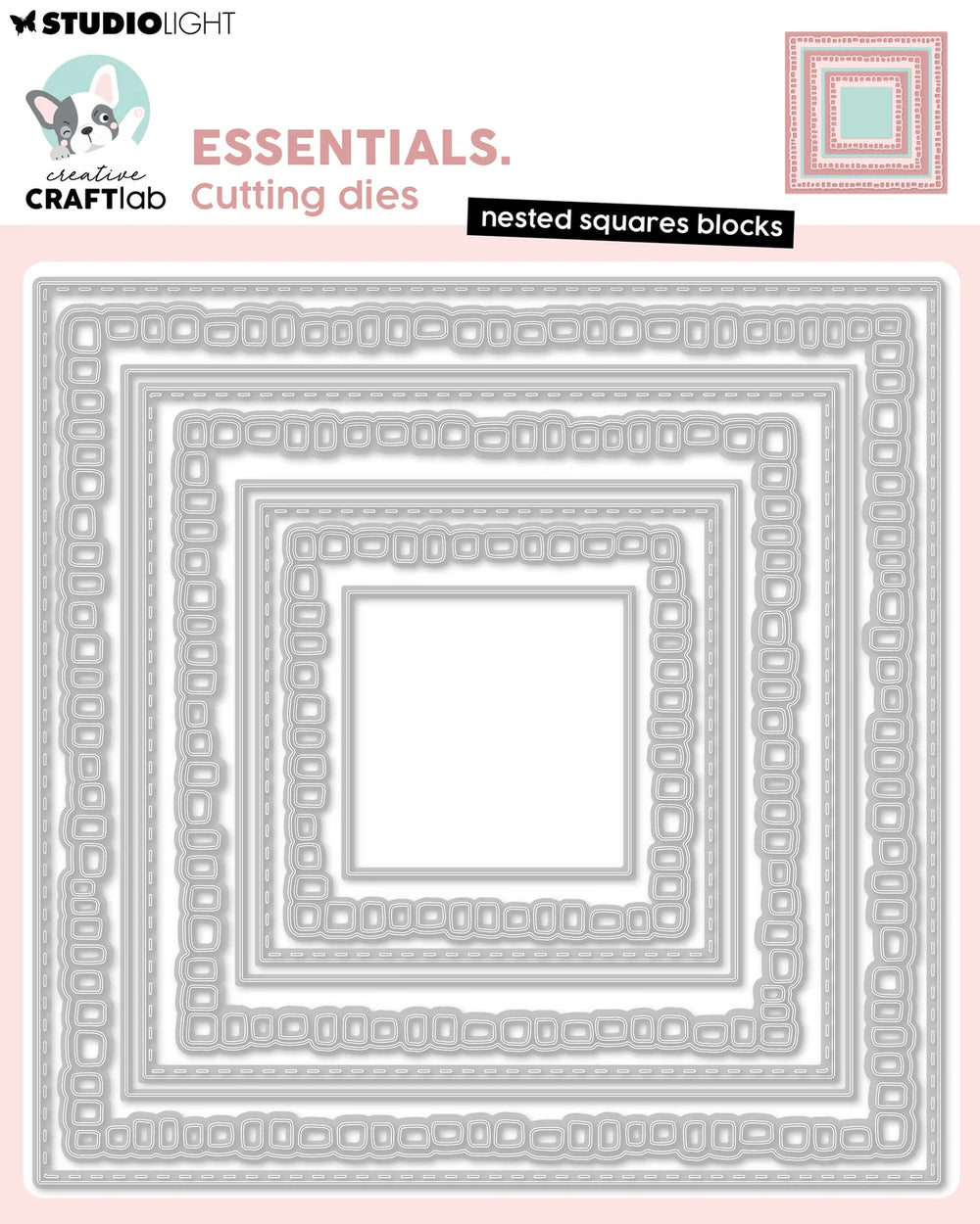 Nested Squares Blocks Essentials Cutting Dies, 9 Pieces