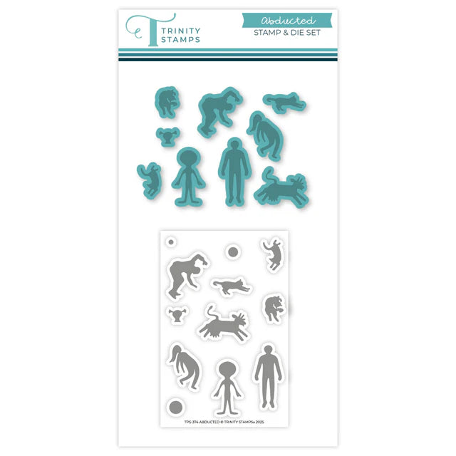 Trinity Stamps Abducted 2x3 Stamp and Coordinating Die set for card making