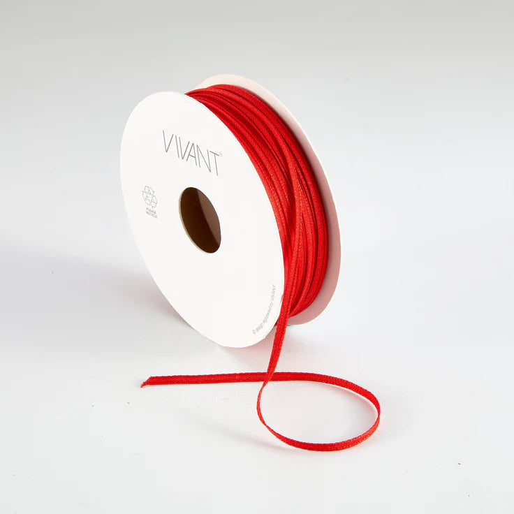 Vivant Texture Red Narrow Ribbon- 21 yards