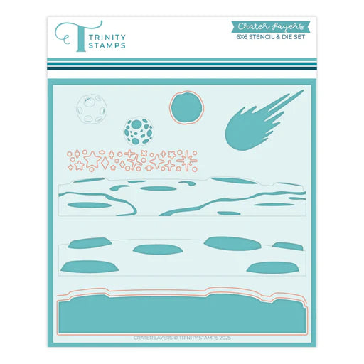 Trinity Stamps Crater Layers 6x6 Layering Stencil and Coordinating Die Set
