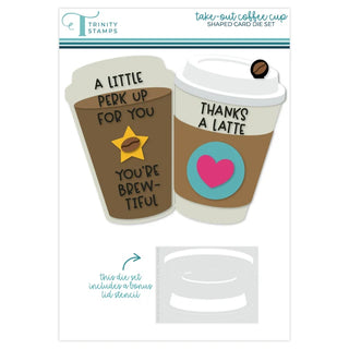 Trinity Stamps Take-Out Coffee Cup Shaped Card Die Set