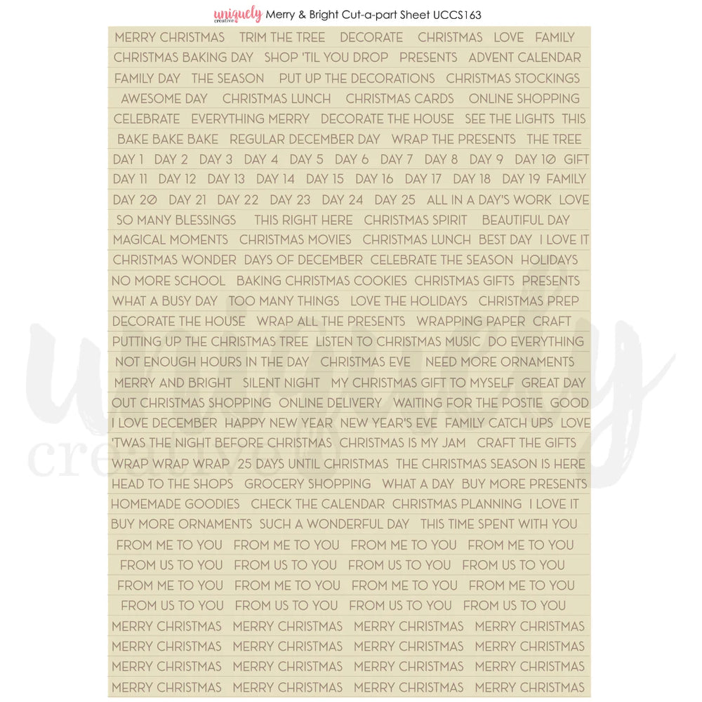 Merry and Bright Cut-A-Part Sheet