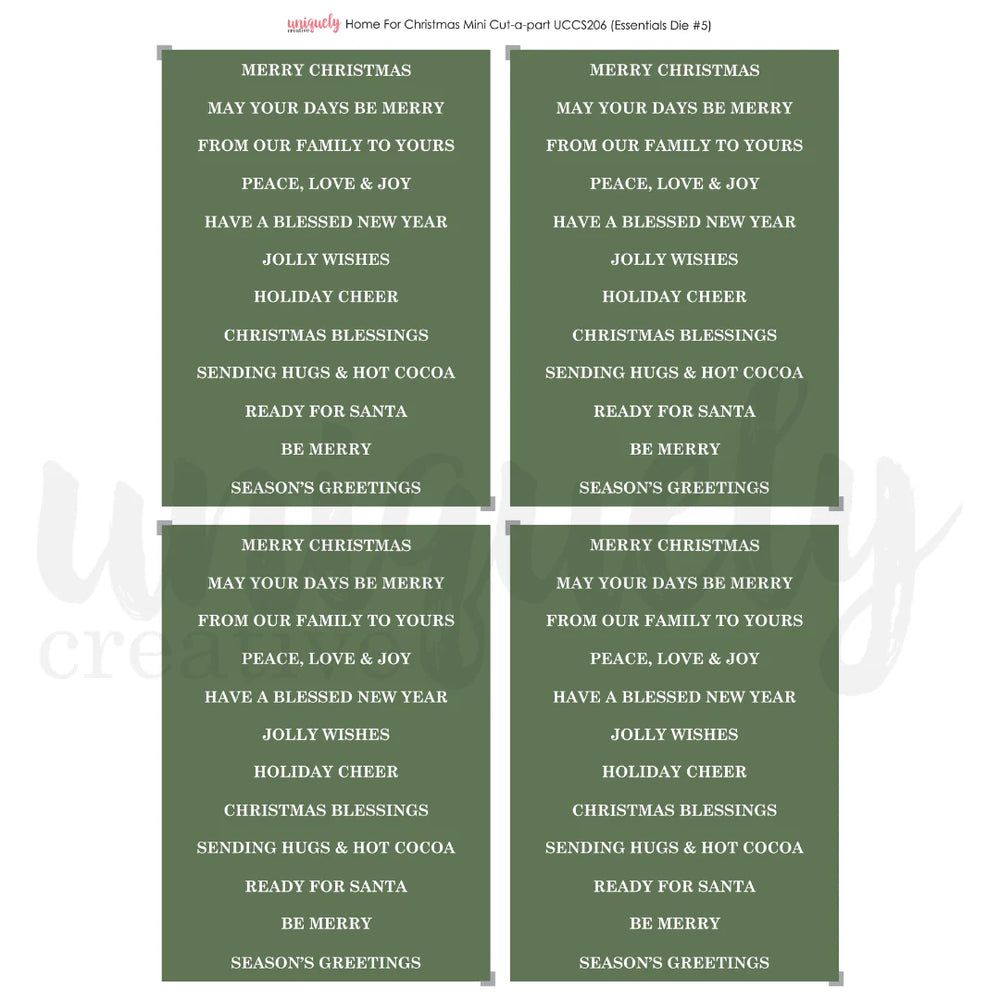 Home for Christmas Cut-A-Part Sheet Mini