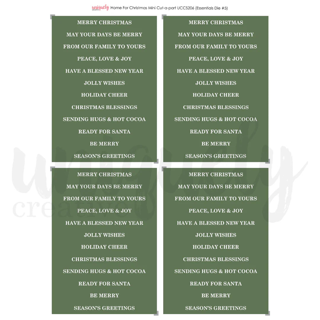 Home for Christmas Cut-A-Part Sheet Mini