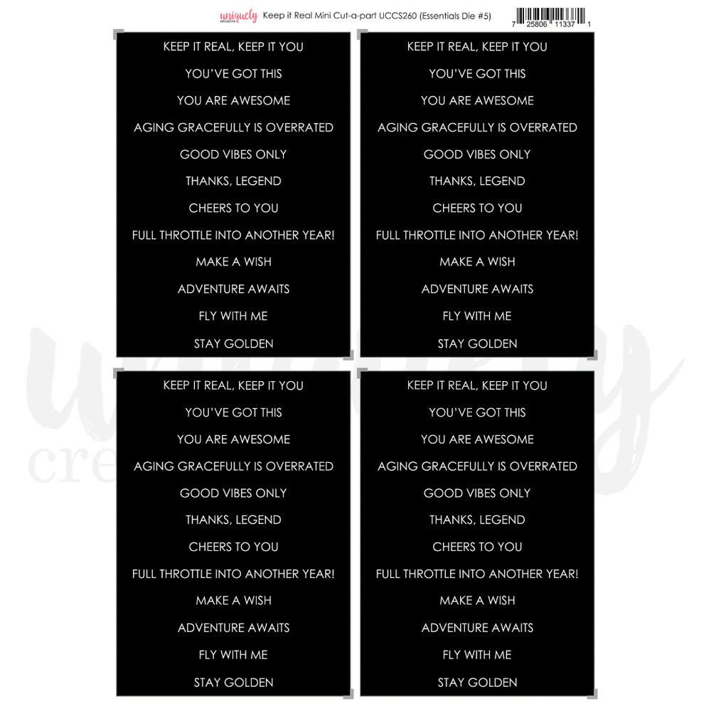 Keep It Real Cut-a-Part Sheet Mini