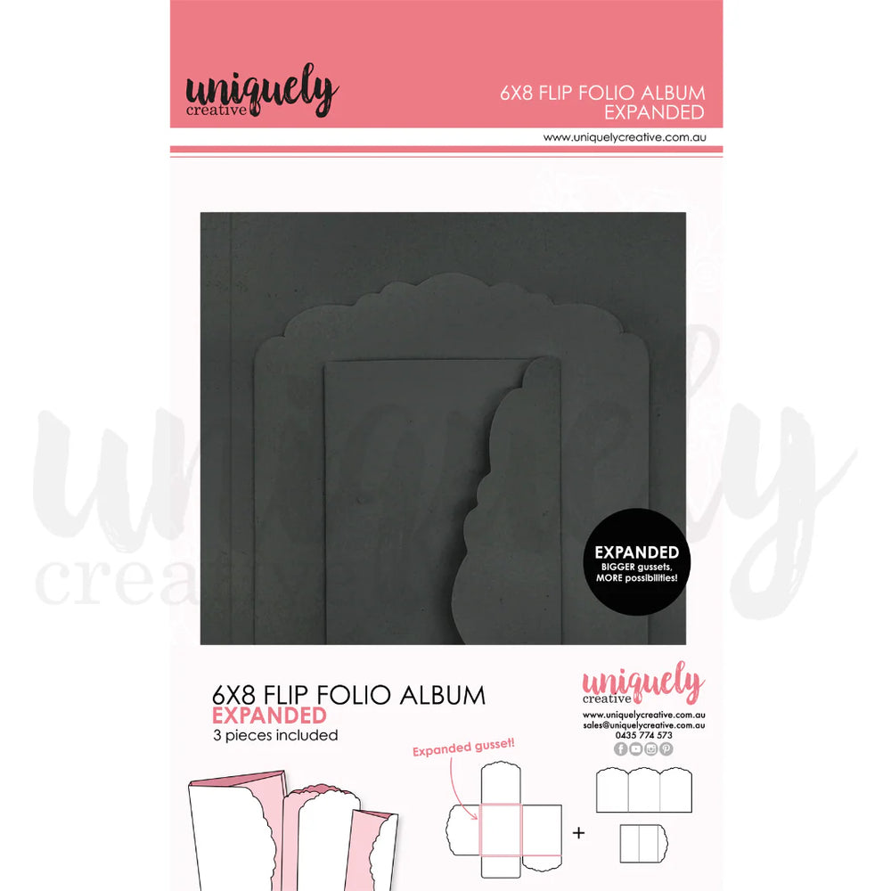 6"x8" Flip Folio Album, Black - Expanded