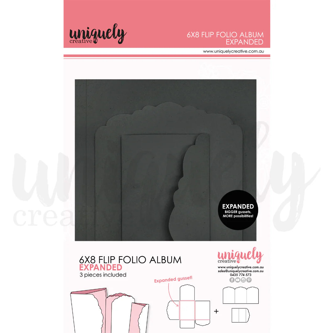 6"x8" Flip Folio Album, Black - Expanded