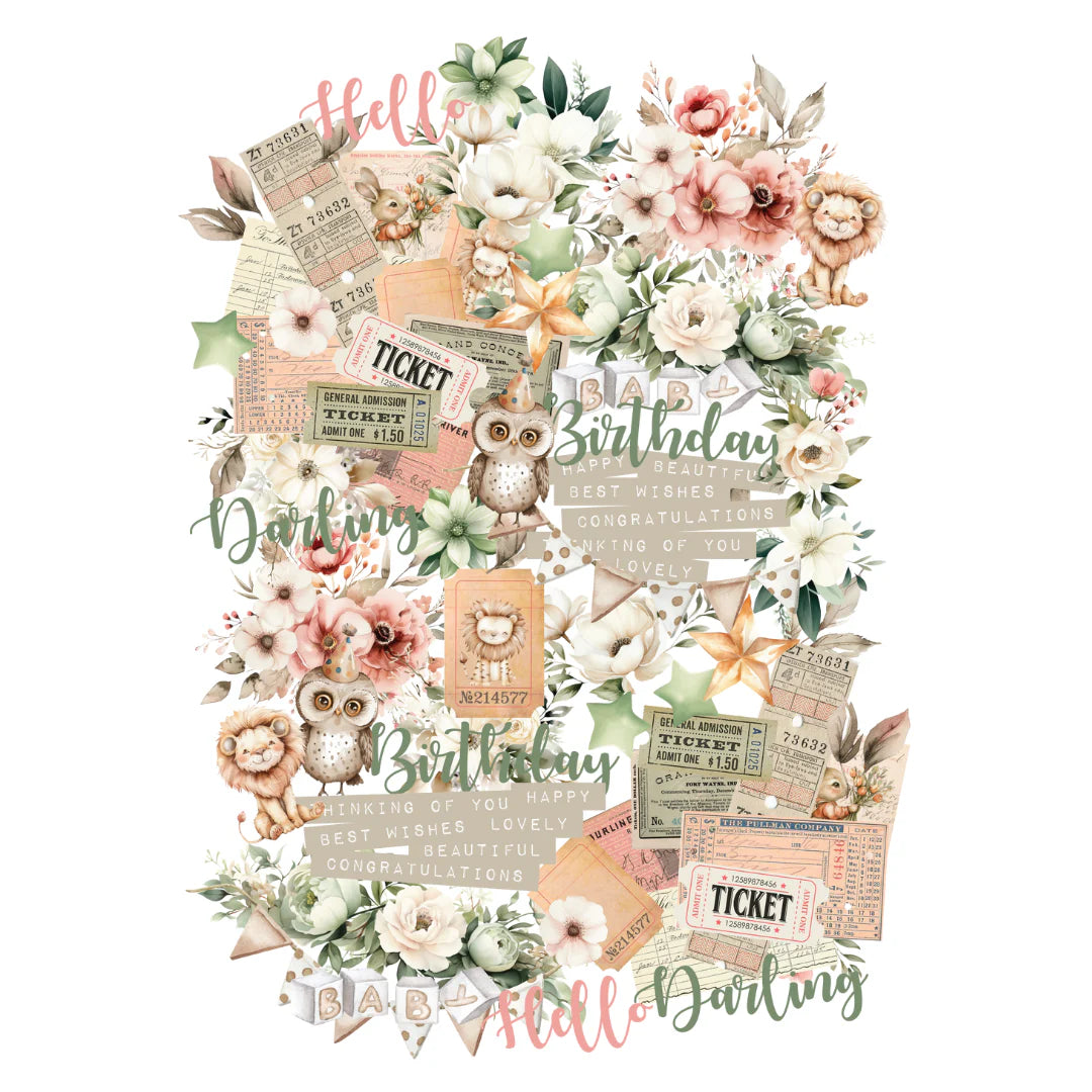 Uniquely Creative's Hello Darling Creative Cuts die cut pack for baby and birthdays