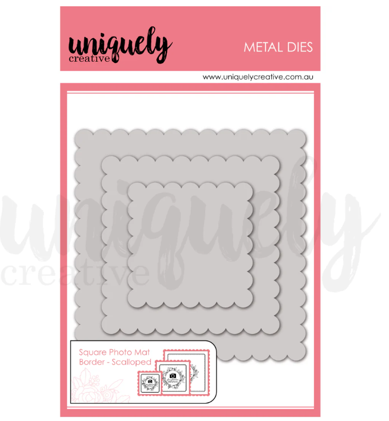 Square Photo Mat Border Die - Scalloped