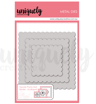 Uniquely Creative Square Photo Mat Border Die - Scalloped