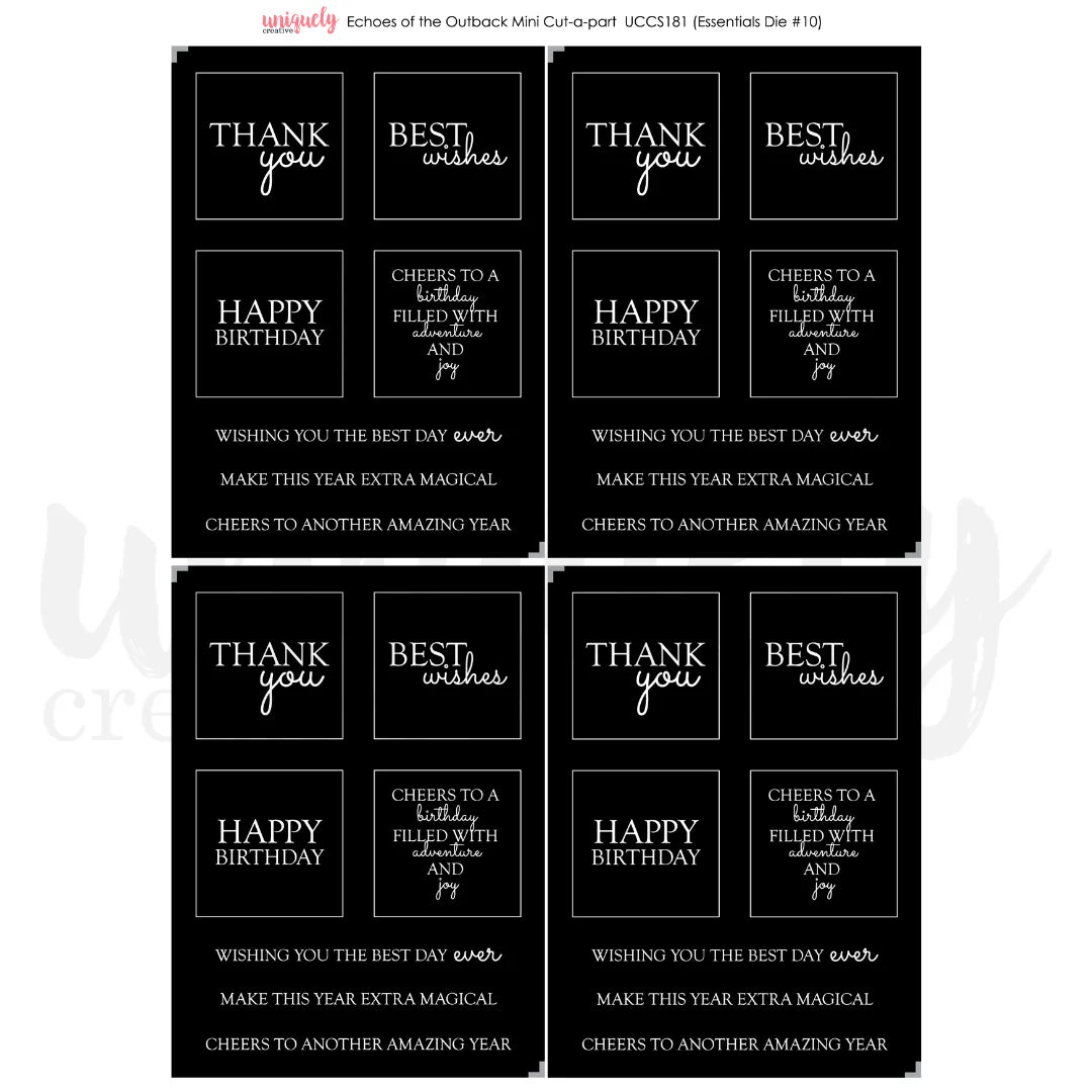 Uniquely Creative UCCS181 Echoes of the Outback Mini Cut-a-Part Sheet for Card Making