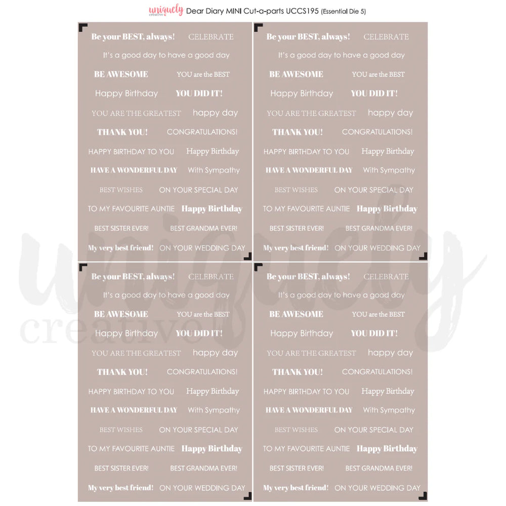 Dear Diary Cut-a-Part Sheet Mini