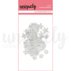 Lace Daisies Embellishments, Pack of 18