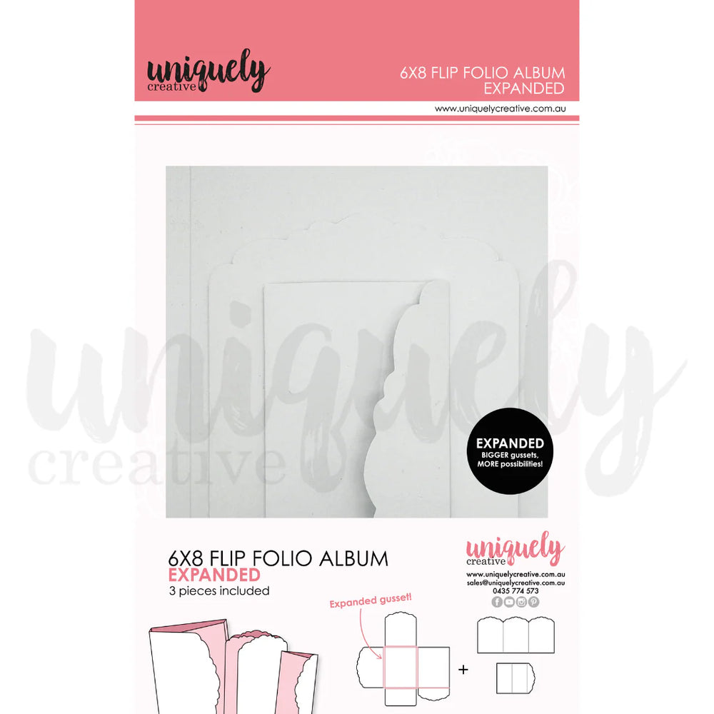 6"x8" Flip Folio Album, White - Expanded