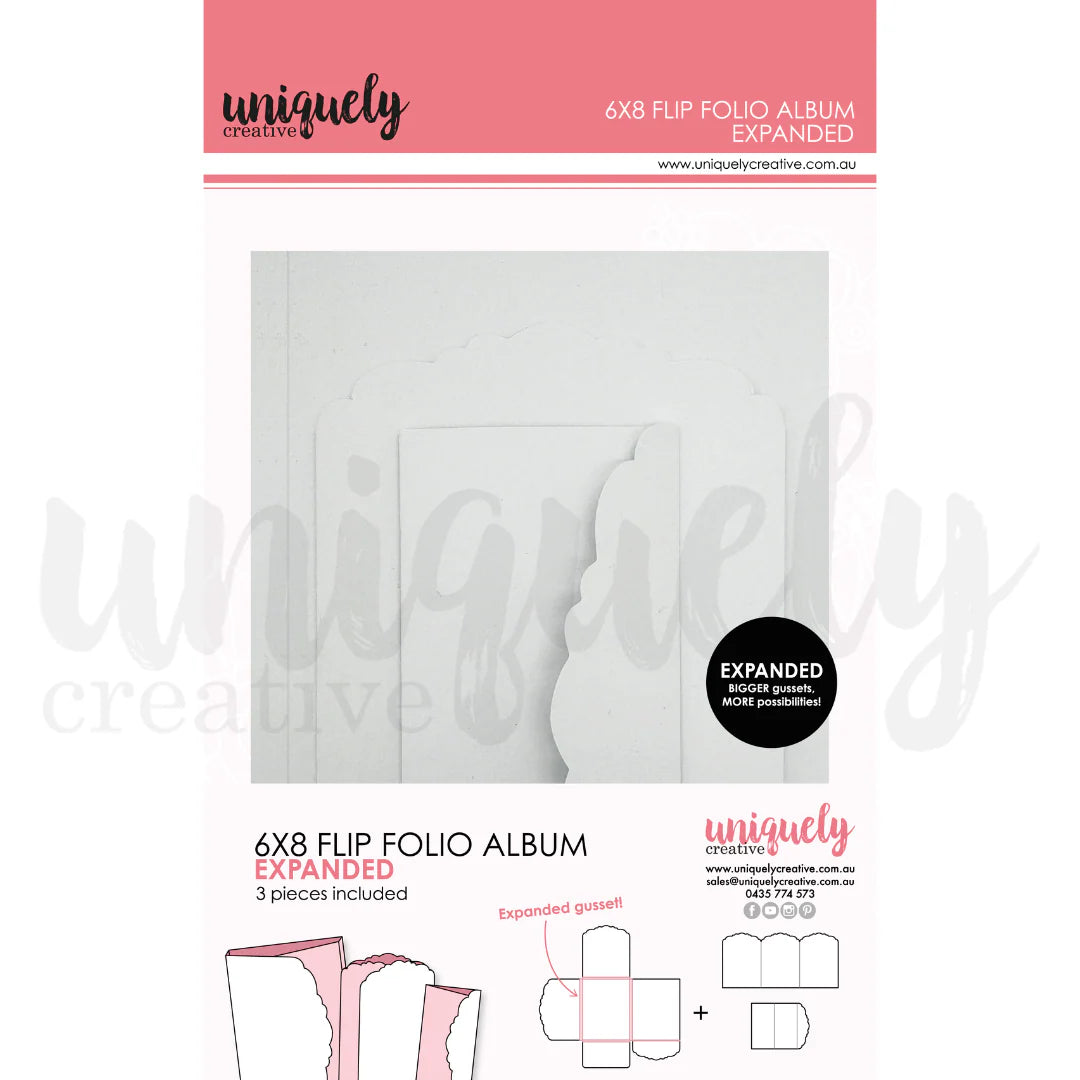Uniquely Creative UCE2061 White Flip Folio Album-Expanded
