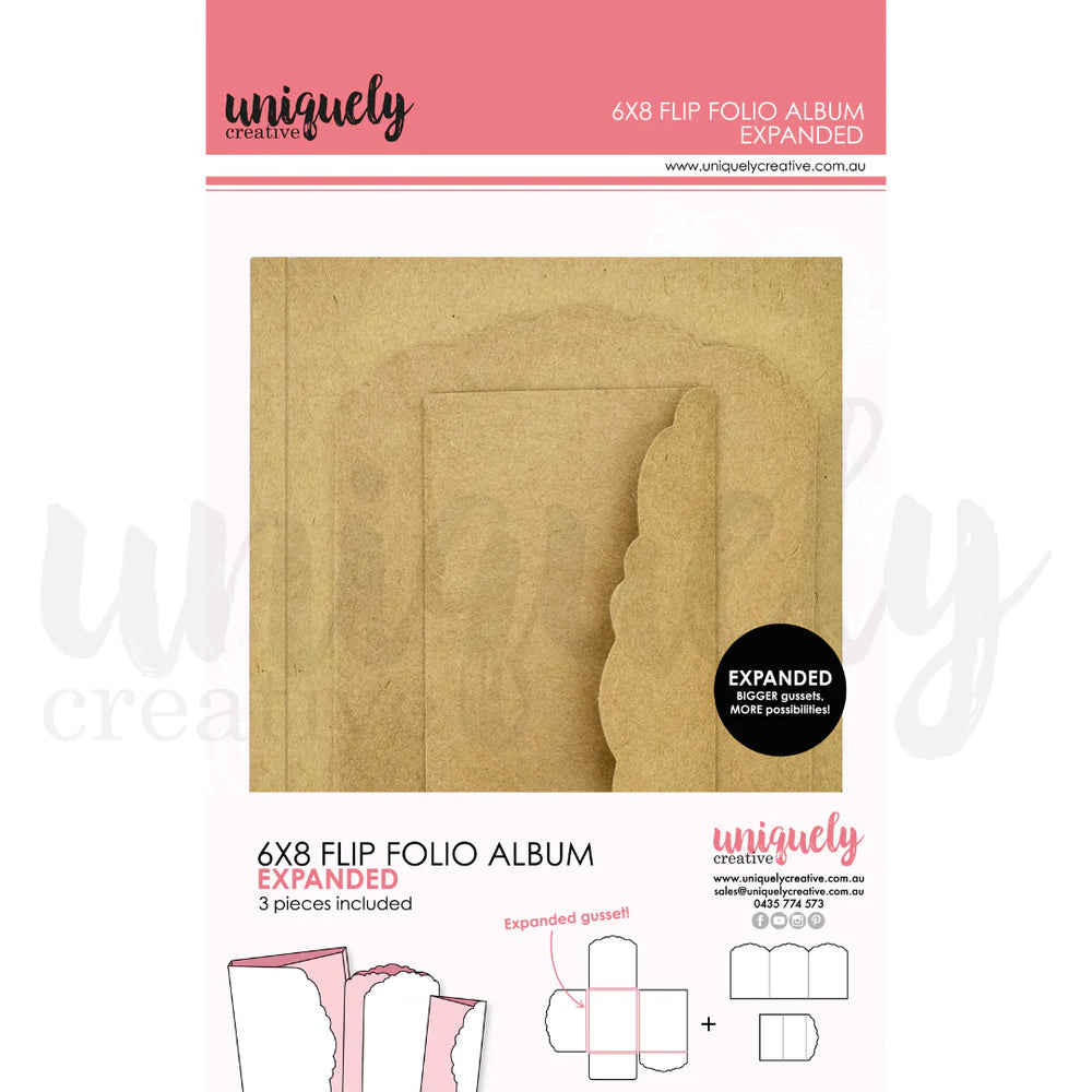6"x8" Flip Folio Album, Kraft - Expanded