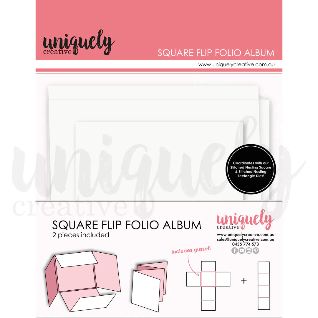 Uniquely Creative UCE2096 Square Flip Folio Album white