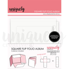 Square Flip Folio Album - White