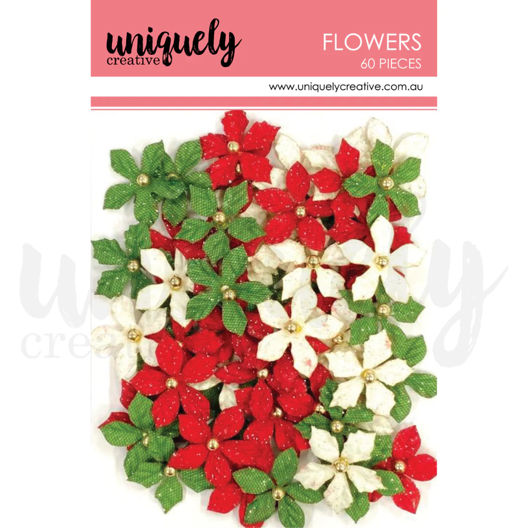 Uniquely Creative's Home for Christmas Flowers for Holiday Card Making and Scrapbooking