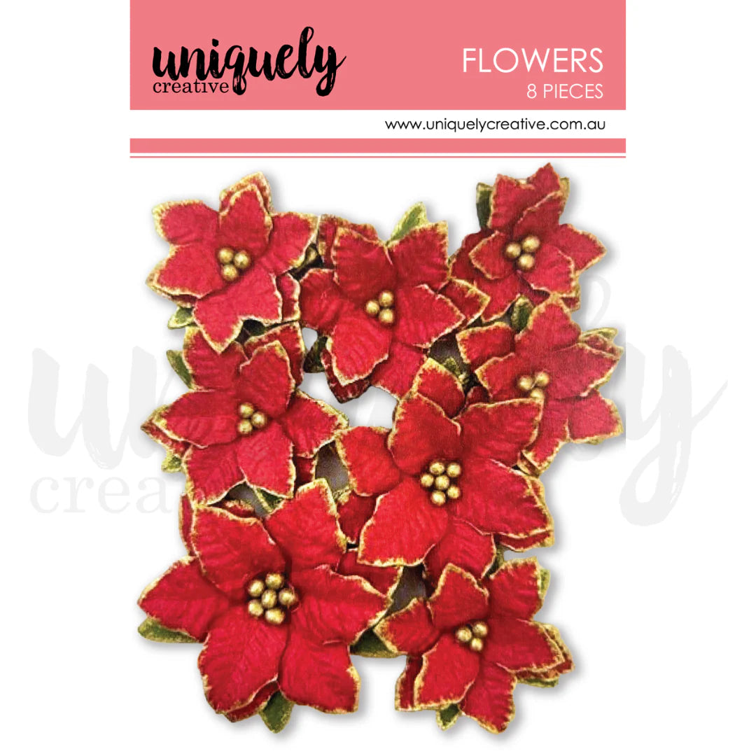 Uniquely Creative Christmas Poinsettia Flowers for Christmas Card Making and Scrapbooking