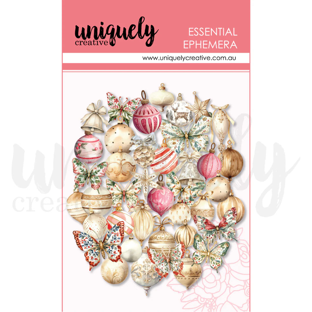 Uniquely Creative UCE2133 Baubles_Butterflies Ephemera Die Cut Pieces for Scrapbooking and Card Making