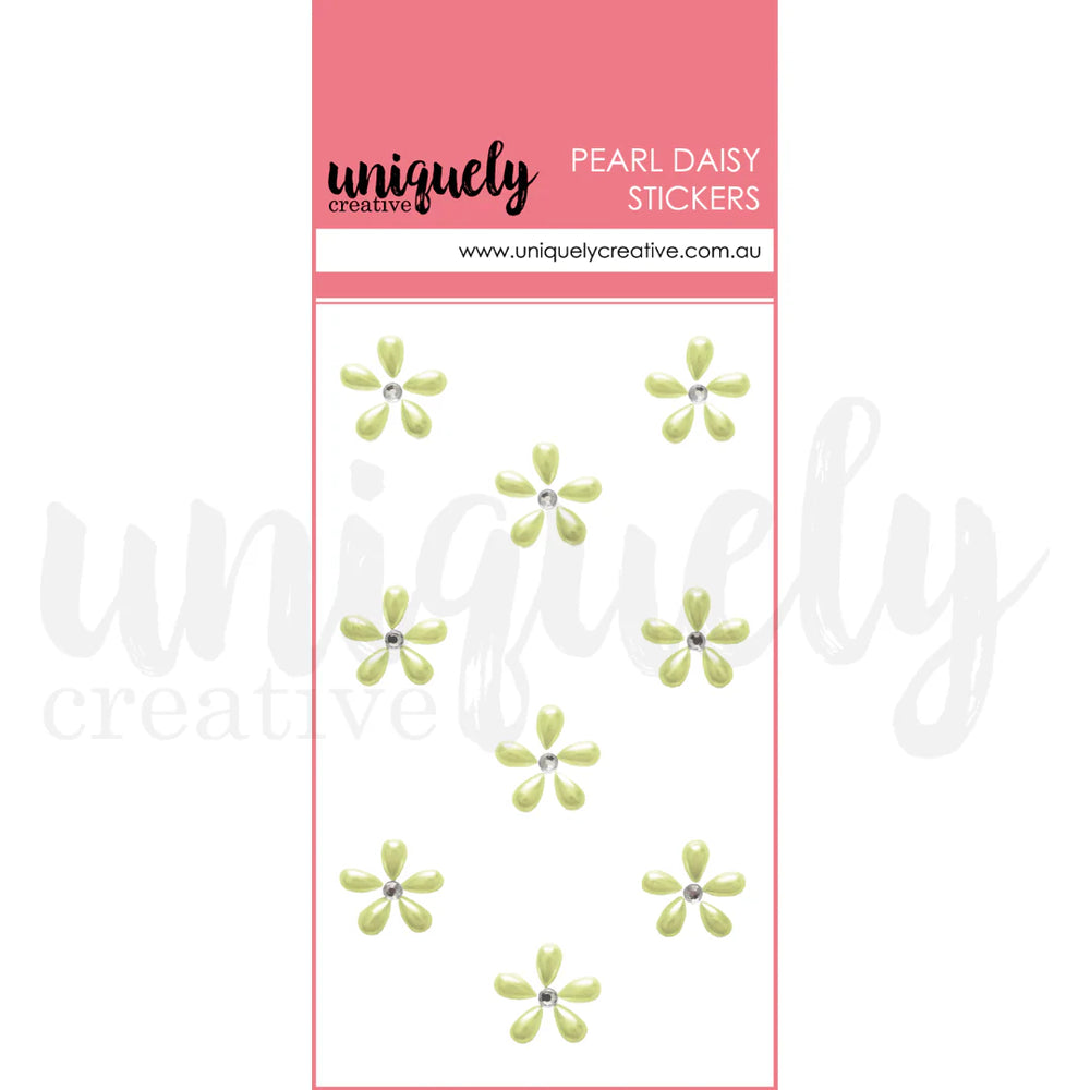 Pearl Daisy Stickers - Green