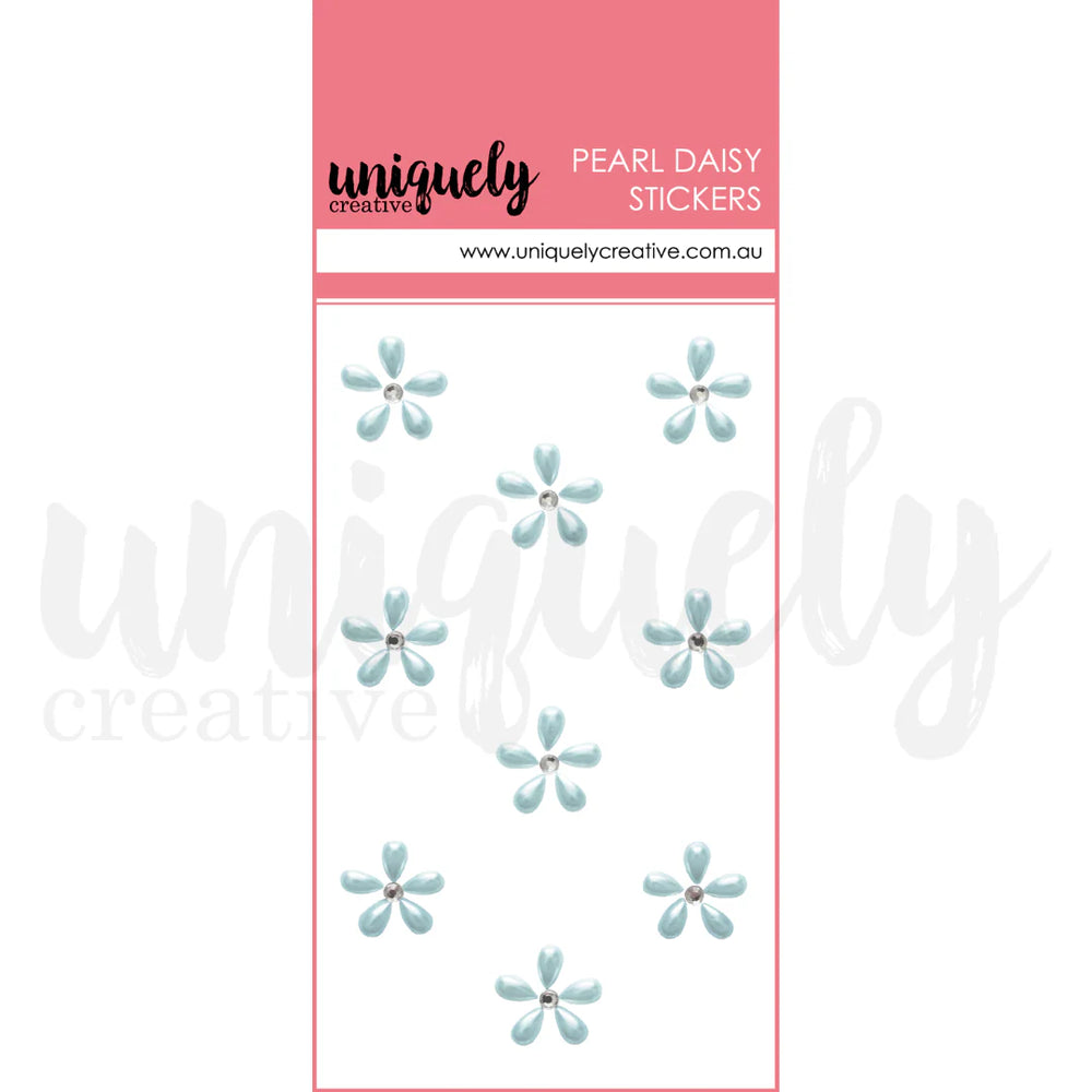 Pearl Daisy Stickers - Blue