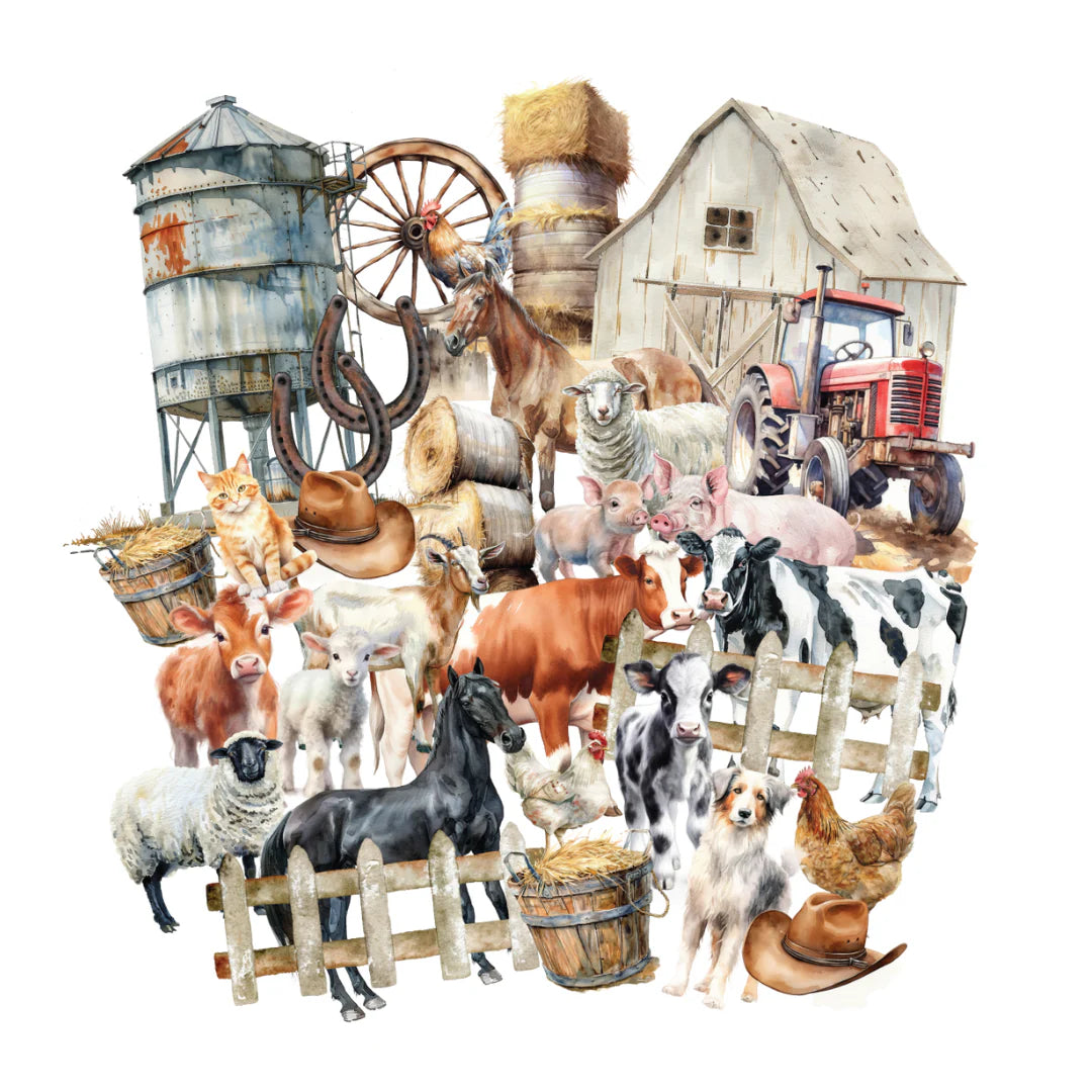 Uniquely Creative UCP2907 On the Farm Ephemera Die Cut Pieces for Scrapbooking Farm Animals