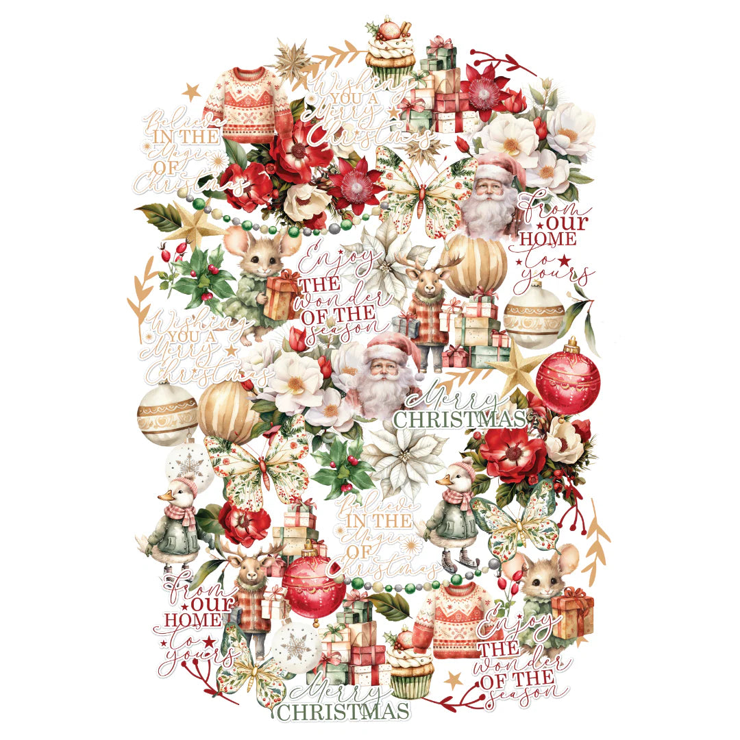 Uniquely Creative's Home for Christmas Creative Cuts die cut Ephemera Pieces for Card Making and Scrapbooking