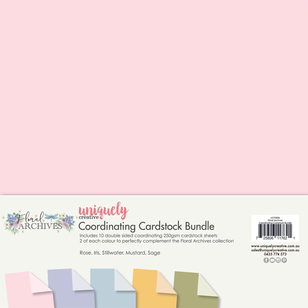 Floral Archives Coordinating Cardstock Bundle