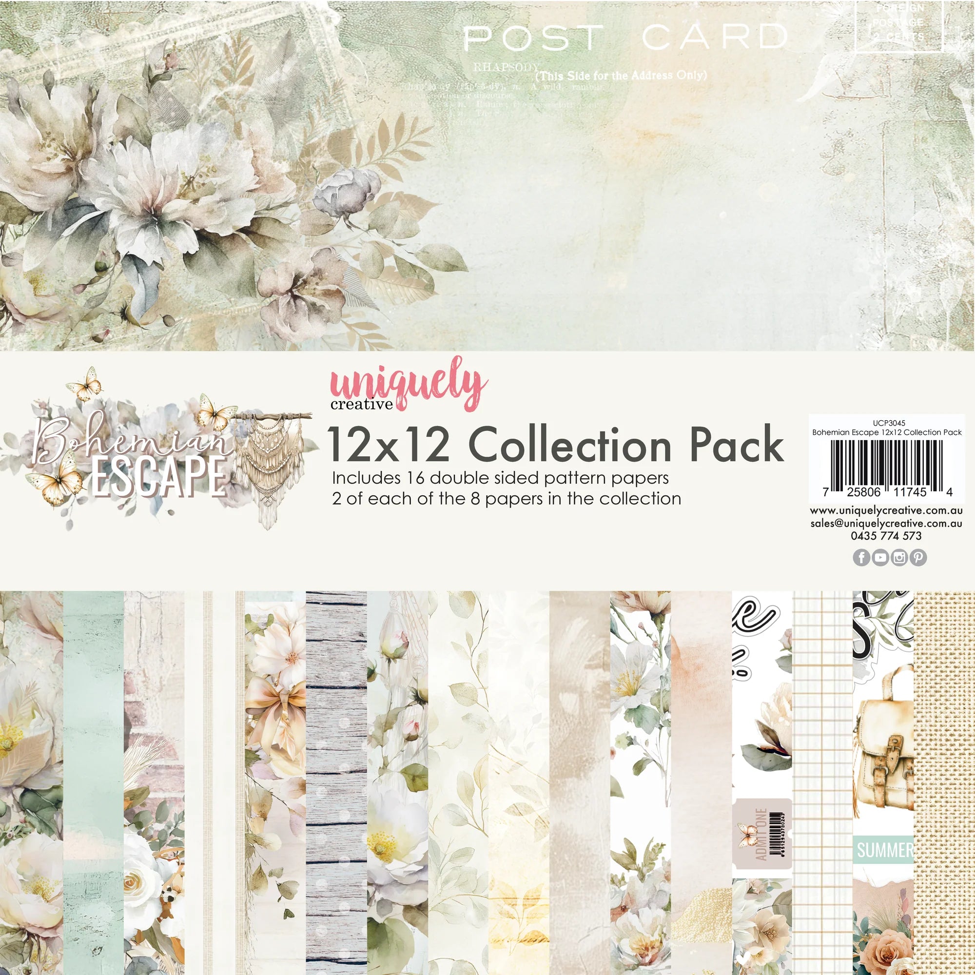 Uniquely Creative UCP3045 Bohemian Escape 12x12 collection pack cover stack
