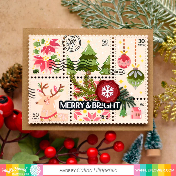 Postage Collage Christmas Stencil