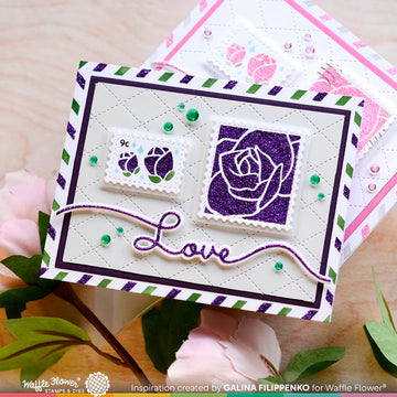 waffle flower rose stencil