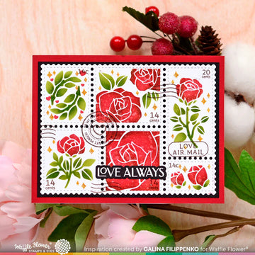 waffle flower rose stencil