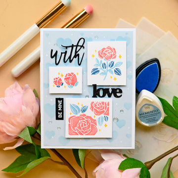 waffle flower rose stencil