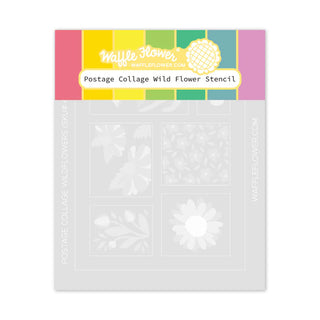 Waffle Flower Postage Collage Wild Flower Stencil